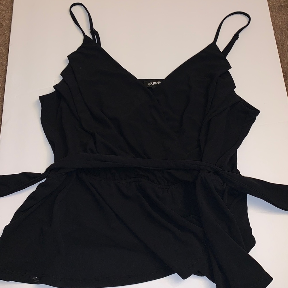 Black spaghetti strip shirt